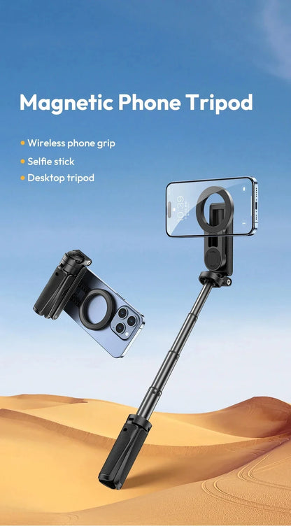 Magesafe Phone Grip Tripod Selfie Stick Magnetic Phone Tripod Wireless Bluetooth With Remote For iPhone Android Universal All