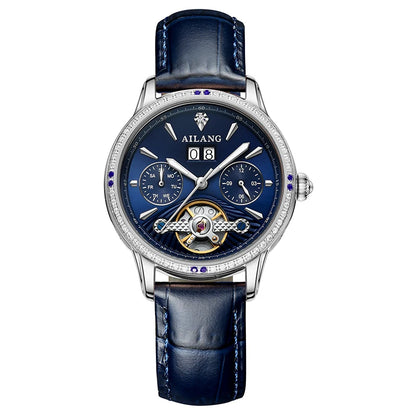 AILANG New Tourbillon Automatic Mechanical Ladies Watch Skeleton Waterproof Calendar Luxury Female Wristwatch Relogio Feminino