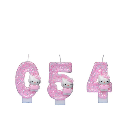 Sanrio Cute Hello Kitty Fun Digital Candles Creative Kawaii  Cartoon Pattern Party Decoration Supplies Birthday Cake Accessories