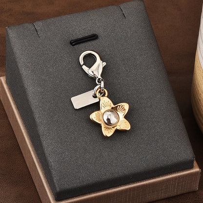 Fashion Bear Cherry Letter C Flower Keychains For Women Metal Y2K Exquisite Bag Pendant Car Key Ring Jewelry Gift Accessories