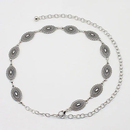 Retro Versatile Ethnic Style Metal Bohemian Waist Chain Belt For Women Fashion Sweater Chain Waist Seal Body Decor Accessories