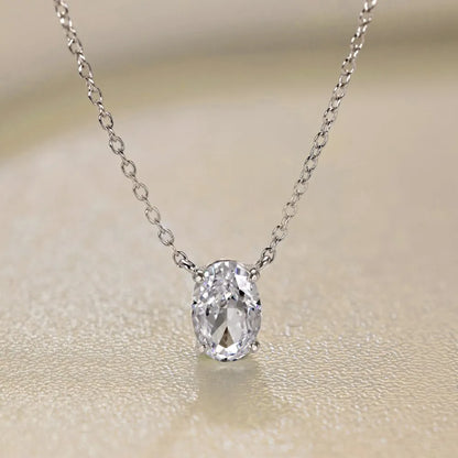 オーバルカット 1-4CT Dカラー モアサナイト ネックレス レディース S925 スターリングシルバー ウェディング ダイヤモンド ペンダント ネックチェーン パーティー ギフト ジュエリー