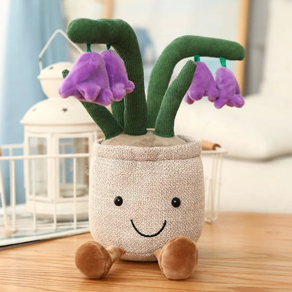 25cm シミュレーション 漫画 プラントポットシリーズ ぬいぐるみ 多肉植物 チューリップ ユリ ぬいぐるみ おもちゃ ホームデコレーション リビングルーム 寝室 女の子へのギフト