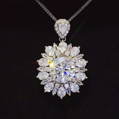 NKHOG 9mm Moissanite Necklace 925 Sterling Silver Pendant 18K Plated Women D Color Lab Diamond Gem Wedding Gift Fine Jewelry GRA