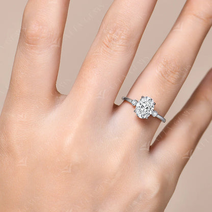 ATTAGEMS 2CT Oval Cut Moissanite Solitaire Ring for Women Lab Grown VVS1 Diamond 9*7mm S925 Silver 18K Gold Wedding Fine Jewelry