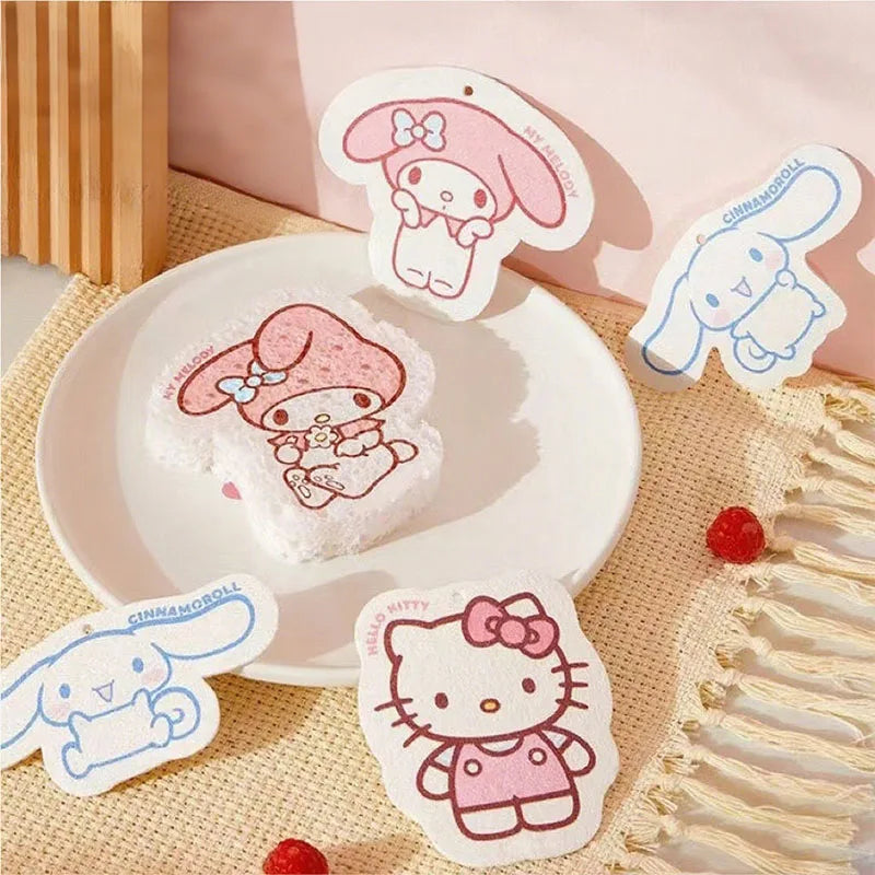 Sanrio Sponge Dishwashing Cleaning Japanese Cartoon Hello Kitty Dish and Chopstick Cleaning Sponge Blocks Kitchen Supplies