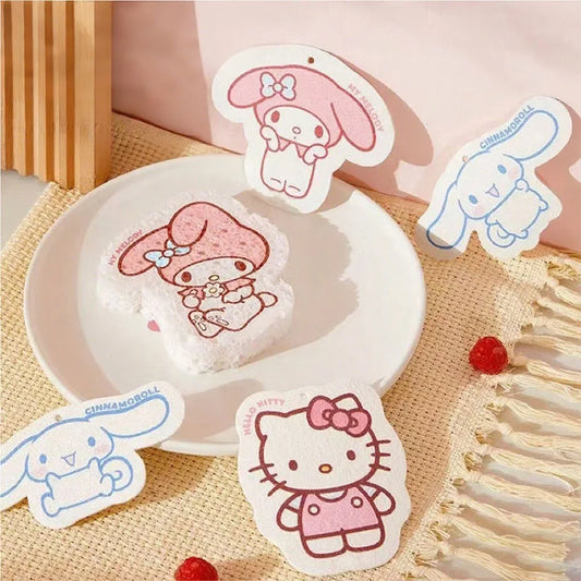 Sanrio Sponge Dishwashing Cleaning Japanese Cartoon Hello Kitty Dish and Chopstick Cleaning Sponge Blocks Kitchen Supplies