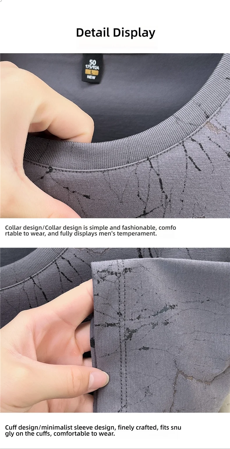 Top Grade Print New Summer Tops Hipster Designer Tshirt Men 2025 Brand Short Sleeve Round Neck Casual Fashion Men Clothing