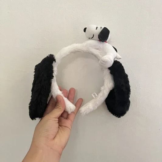 Cartoon Cute Snoopy Hair Accessories Headband Plush Toy Doll Cosplay Christmas Props