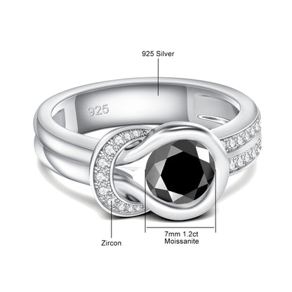 Cross knot Ring 925 Sterling Silver Moissanite Wedding Band Engagement Jewelry Anniversary Gift Sparkling Halo Zircon