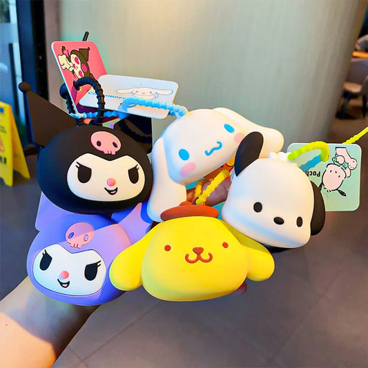 Sanrio Coin Purse My Melody Kuromi Cinnamoroll Pochacco Silicone Waterproof Mini Bag Keychain Decorative Accessories Christmas