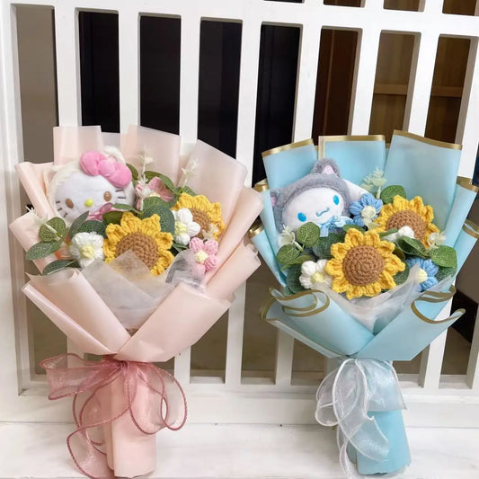 Finished Sanrio Bouquet My Melody Kuromi Cinnamoroll Hello Kitty With Sunflowers Valentine Christmas Graduation Gifts