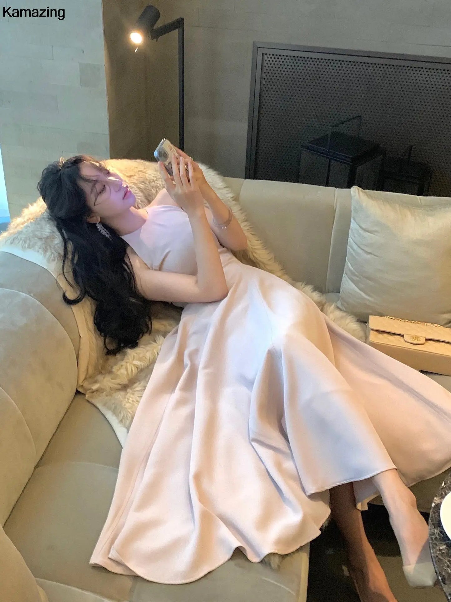 French Romantic A-line Party Dresses Women Elegant Sleeveless Birthday Graduation Midi Dress Summer New Fashion Mujers Robe