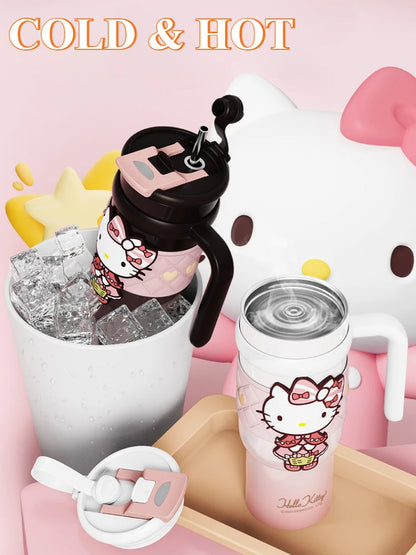 Sanrio Hello Kitty Thermos Bottle 316 Stainless Steel Thermos Double Layer Insulation for Cold & Hot Drinks Portable Travel Mug