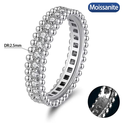 S925 Silver Ful Moissanite 2.5mm Ring GRA Certified Plated 18k D Color VVS1 Diamond Wedding Party Rings Women Exquisite Jewelry