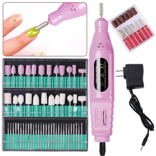 LINMANDA 6 in 1 電動ネイルドリルキット ネイルポリッシャー マニキュア ポータブルネイルファイル ネイルドリル機器 ペンツール マシン