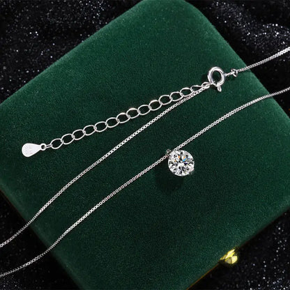 2CT Dカラー モアサナイト シンプル ペンダント ネックレス 証明書付き 925スターリングシルバー レディース ネックレス ファインジュエリー ウェディングギフト
