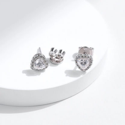 MODIAN Moissanite D Color Stud Earrings Hearts Cut Lab Created Diamond 925 Sterling Silver Romantic Earrings For Women Jewelry
