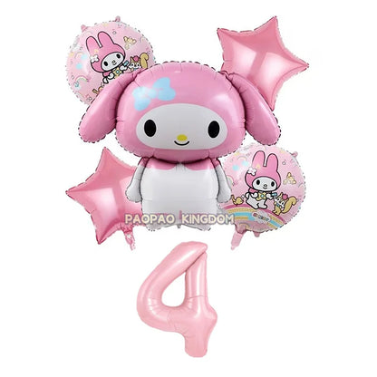 Cinnamoroll Kuromi My Melody Anime Kawaii Balloon Baby Shower Party Decoration Metallic Birthday Arrangement Helium Balloons