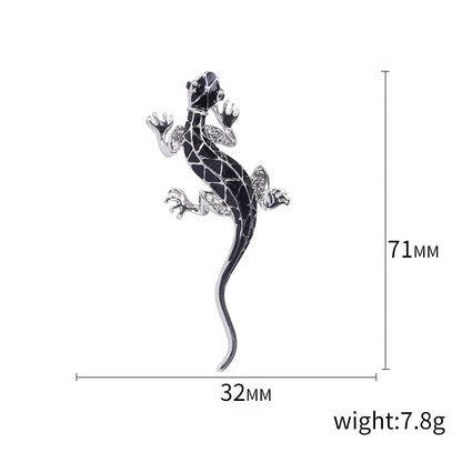 Rhinestone Chameleon Brooch for Women Unisex Enamel Lizard Pin Banquet Party Backpack Gifts Jewelry Accessories