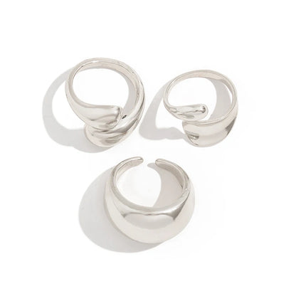 Fashion 4Pcs Irregular Rings Set for Women Punk Personality Gold Silver Color Open Rings Party Daily Female Jewelry