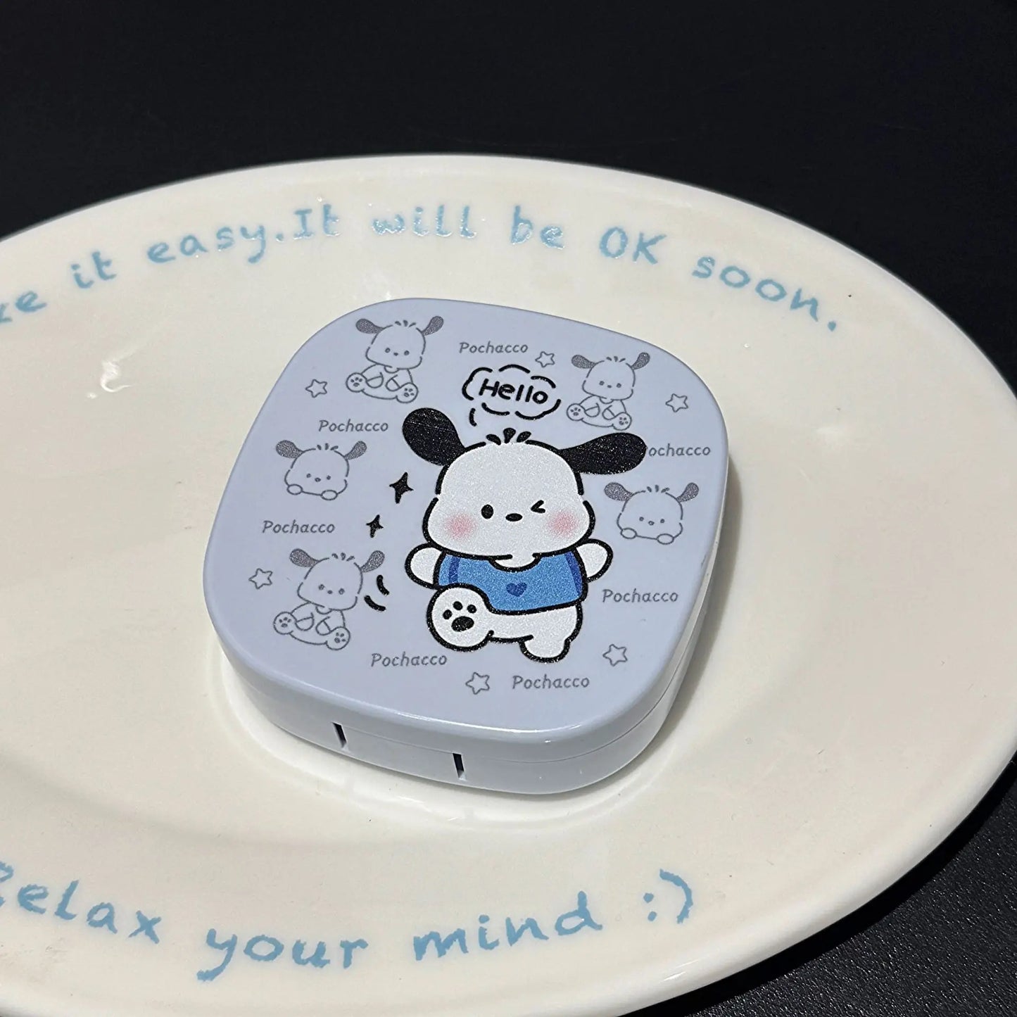 Contact Lens Box Cute Cartoon Doll Pattern Contact Lens Companion Box Care Box Portable Cartoon Box with Mirror