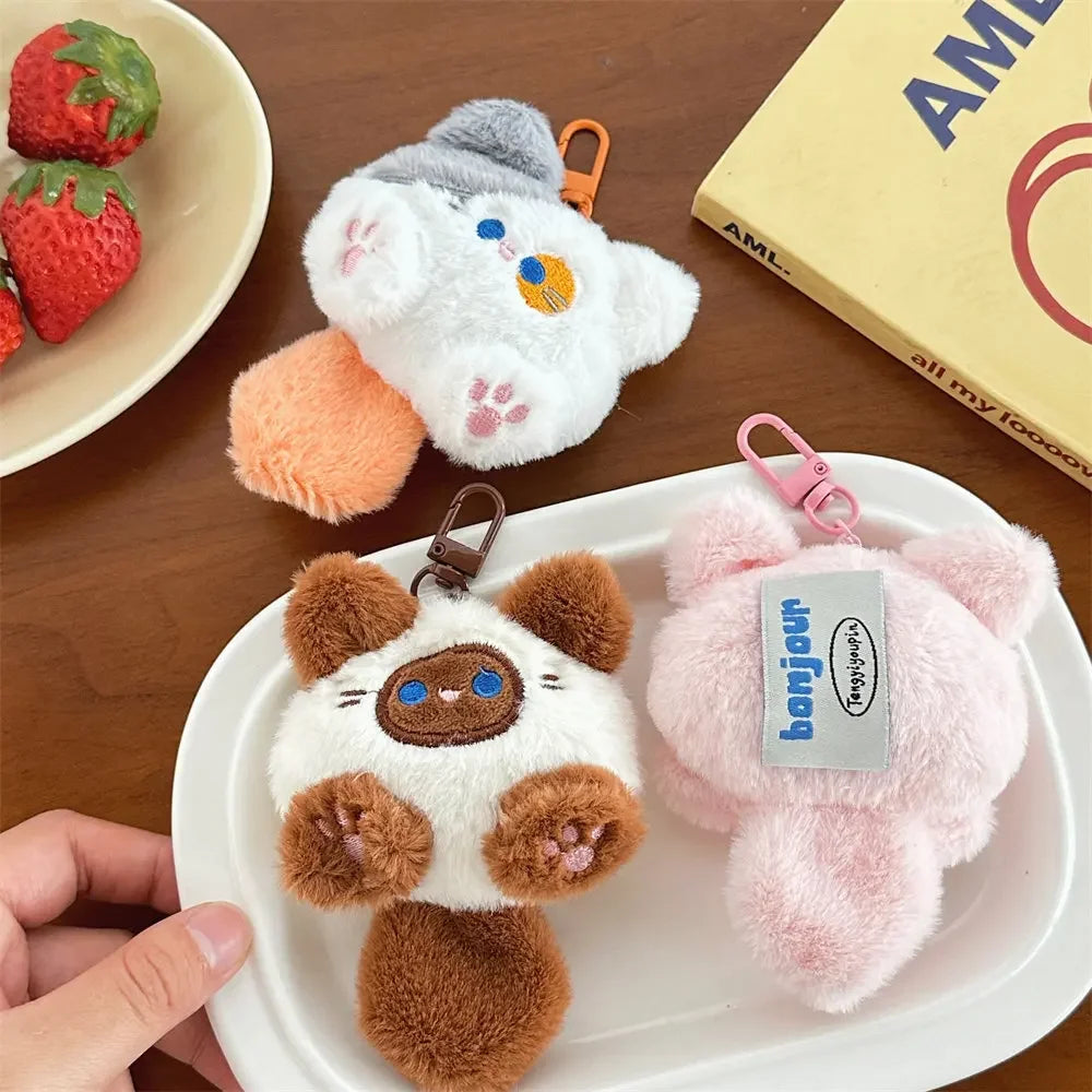 かわいいソフトぬいぐるみの小さな猫のキーホルダーぬいぐるみバッグ車のペンダントキーチェーンDIY小物子供用ぬいぐるみおもちゃ