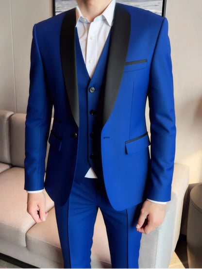 3 Piece Suit Jacket Vest Trousers/Fashion Men's Casual High Quality Business Slim Groom Wedding Formal Suit Jacket Trousers