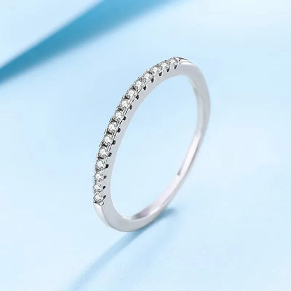 NeeTim モアサナイトリング 925スターリングシルバー ホワイトゴールドメッキ ラボダイヤモンド エタニティバンド 婚約指輪 結婚指輪 レディース用