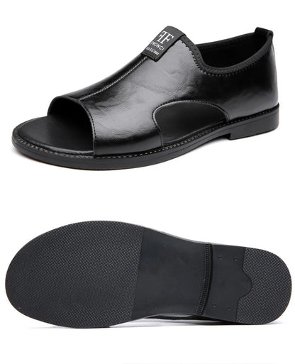Sandals for Men Fashion Hollow Out Casual Shoes Soft Sole Comfort Beach Shoes for Men New Leather Flat Sandal Designer Sandalias
