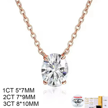 COSYA 1-3CT Oval Cut Moissanite Pendant Necklace For Women S925 Silver 18K Gold Lab Diamond Necklace Wedding Party Fine Jewelry