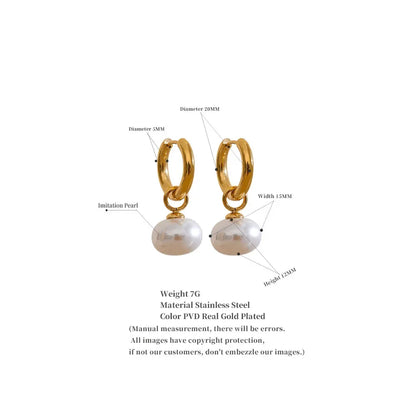 High Quality Imitation Pearl Pendant Alloy Gold Korean Earrings Ornaments Fashion Jewelry Women Gift