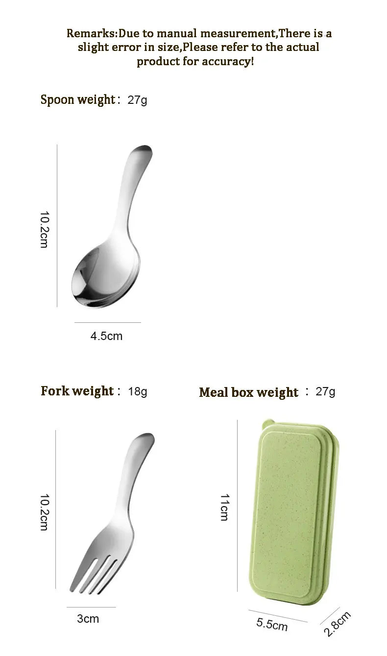 Outdoor Tourism 304 Stainless Steel Portable Tableware, CHILDREN'S Tableware, Dessert Tableware, Spoon and Fork Combination
