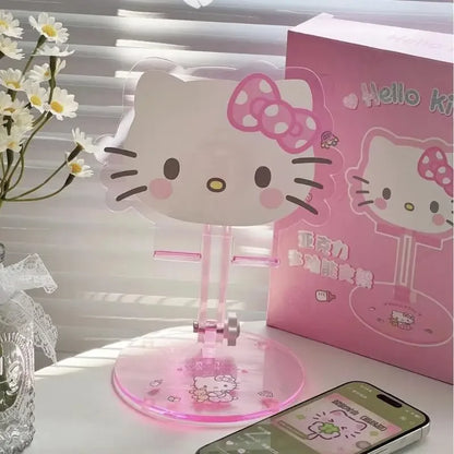 Hello Kitty Multi Angle Adjustable Phone Stand Foldable Desktop Holder Compatible Smartphone Tablet Ipad for Bed Sofa Watching