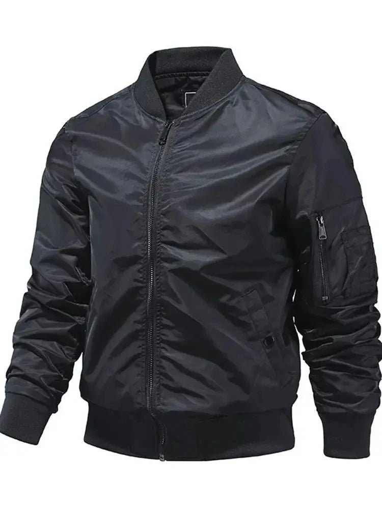 Solid Color Bomber Jacket Men Fashion Aviator Baseball Jacket New In Outerwears Spring Autumn Ropa Hombre Jackets For Men S-5XL