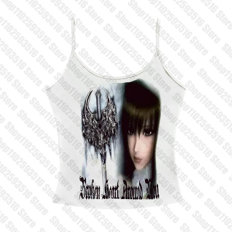 Woman T-shirts Baby Tees Y2k Clothes Women Crop Top Women 90s Clothes Vintage Female Clothing Trashy Y2k 2000s Tops Gothic Kpop