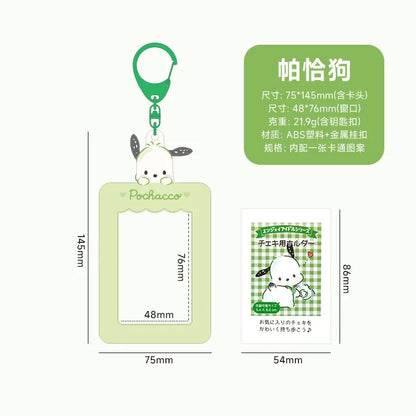 Sanrios Card Bag Cute Anime Figure Cinnamoroll Kuromi Id Bus Card Storage Case Holder Melody Pochacco Students Card Sleeve Gift