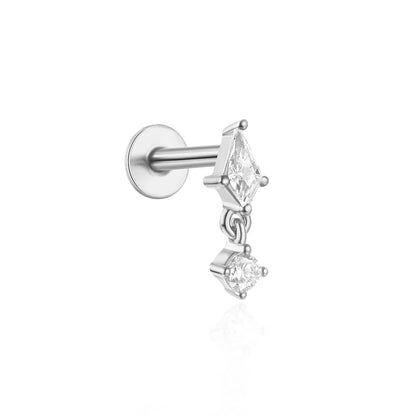 Aide 925 Sterling Silver 1pc Geometry Multi Piercing Stud Earrings For Women K Gold Simple Elegant Tassel Jewelry Gift Pendiente