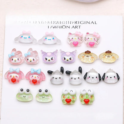50Pcs Nail Charms Set - Oversized 3D Kuromi & Pochacco Resin Decor for Bold Kawaii Nail Art