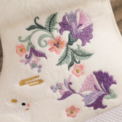 ファッション冬用ブーツ レディースシューズ エスニックスタイル 刺繍入りショートブーツ レディース 暖かいスノーシューズ 女性用 アンティークダンス フラットブーツ