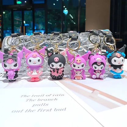 Kawaii Sanrio Hello Kitty Keychain My Melody Kuromi Cinnamoroll Pompom Purin Pendant Keyring Cute Littletwinstars Keychains Toys