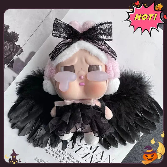 POP MART Labubu clothes caybaby suits black and white angel wing suit wholesale no dolls only baby clothes