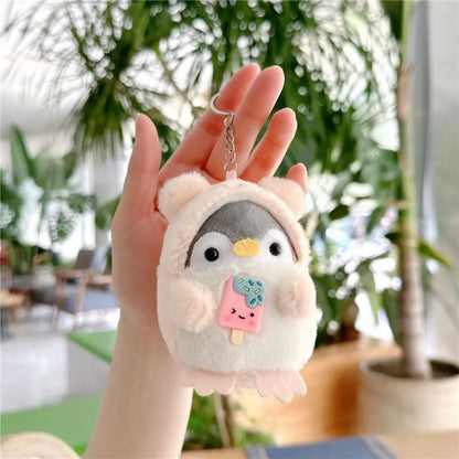 かわいいペンギンのぬいぐるみキーホルダー 観光帽子ペンギンキーホルダー 女の子へのギフト クリエイティブなスクールバッグキーホルダー