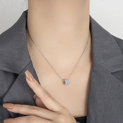 PERFANY 1.6CT Moissanite Necklace for Women S925 Pure Silver Spherical Laboratory Diamond Pendant Luxury Party Jewelry Gift