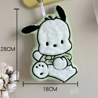 Hello Kitty Coral Fleece Hand Towel Melody Pom Pom Purin Quick Drying Water Absorbent Soft Bathroom Kitchen Towel KidGift