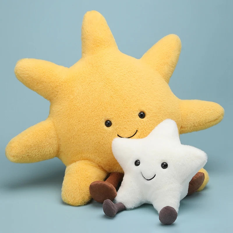 漫画の人気商品フルーツぬいぐるみ枕 リンゴ 洋ナシ 桃 チェリー 天気 太陽 月 星 ぬいぐるみ おもちゃ ホームデコレーション 子供へのギフト