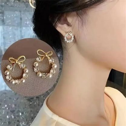 925 Silver Needle Korean Fashion Zircon Geometric Earrings For Women Jewelry 2025 Trending Luxury Crystal Cross Stud Earrings