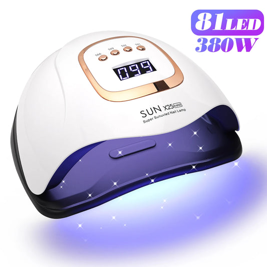 UV LEDネイルランプ 380W ネイル硬化ランプ 家庭用サロン向け 強力なLED乾燥ランプ あらゆるジェルポリッシュに対応 プロ仕様のネイル機器