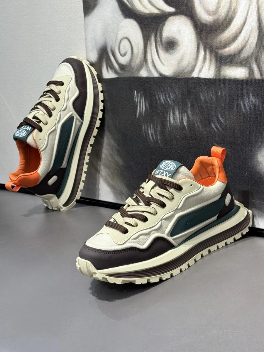 メンズスニーカーシューズ、男性用プラットフォームスポーツシューズ、スポーツとレジャー、カジュアルスニーカー、滑り止め、ファッション、耐摩耗性、ローファー