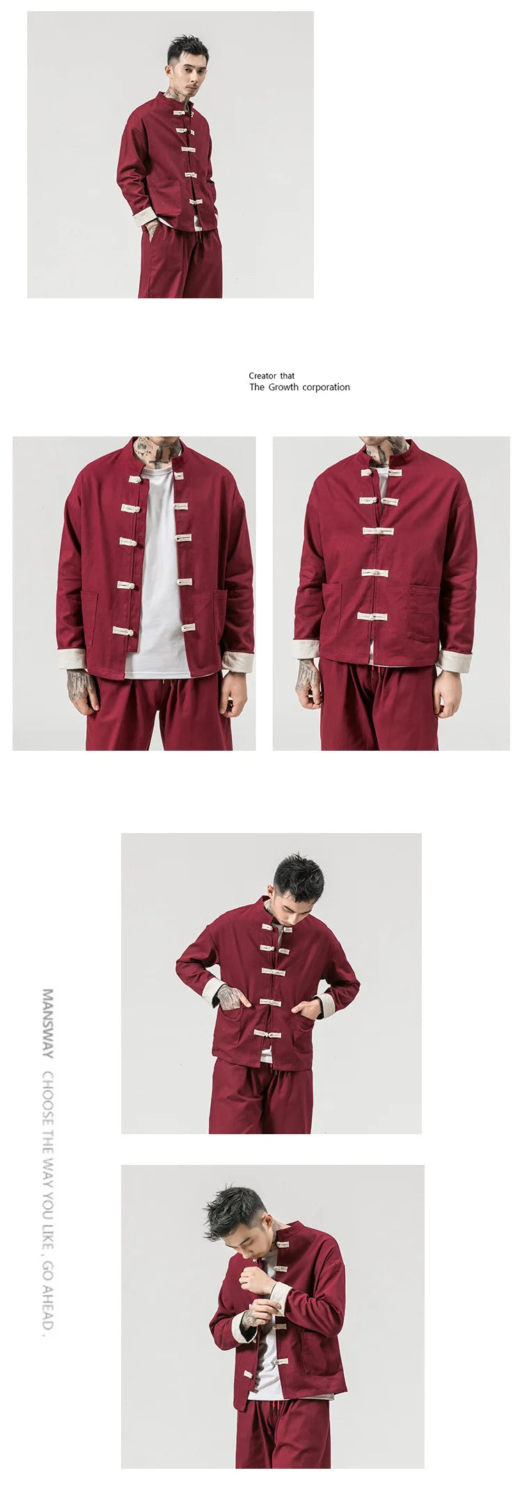 Chinese Wind Cotton Buckle Large Men's Casual Jacket Jacket Retro Stand-up Collar Tang Suit Top Batch